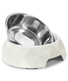Ciotola in melamina e acciaio inox rimovibile Diamond per cani e gatti