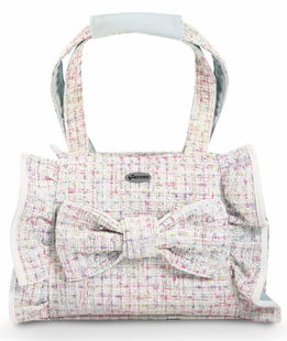 Borsa trasportino in tweed con tasche laterali modello Mademoiselle per cani e gatti