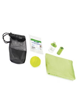 Summer Kit contenente ciotola palla asciugamano sacchettini igienici e dispenser