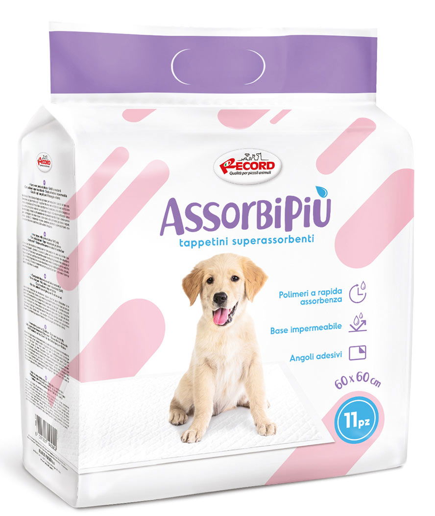 11 tappetini Assorbipiù assorbenti per cani con angoli adesivi 60x60 cm