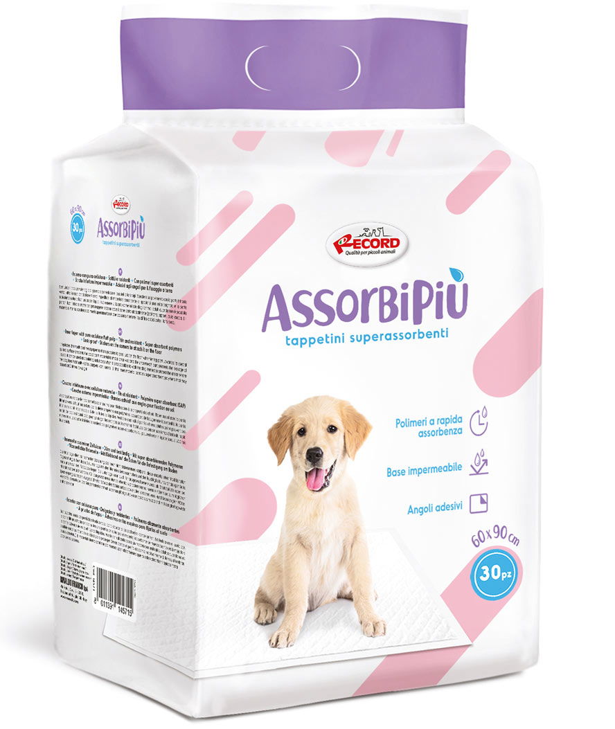 30 tappetini Assorbipiù assorbenti per cani con angoli adesivi 60x90 cm