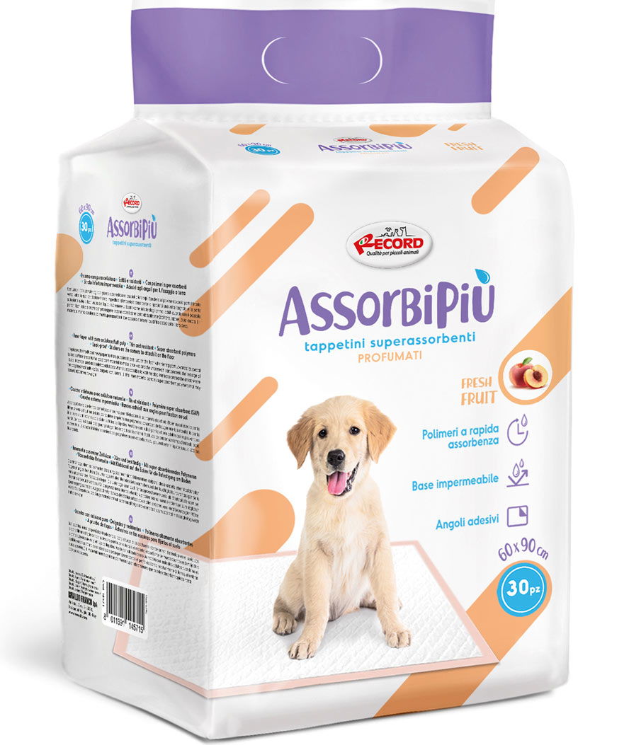 30 tappetini Assorbipiù fresh fruits profumo di frutta con angoli adesivi 60x90 cm per cani