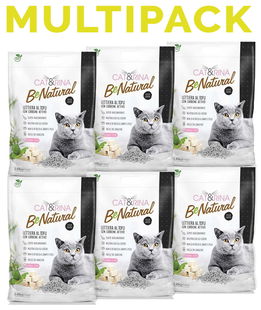 SET 6 PZ Cat&Rina Benatural lettiera per gatti al tofu Carbone vegetale 5,5 litri