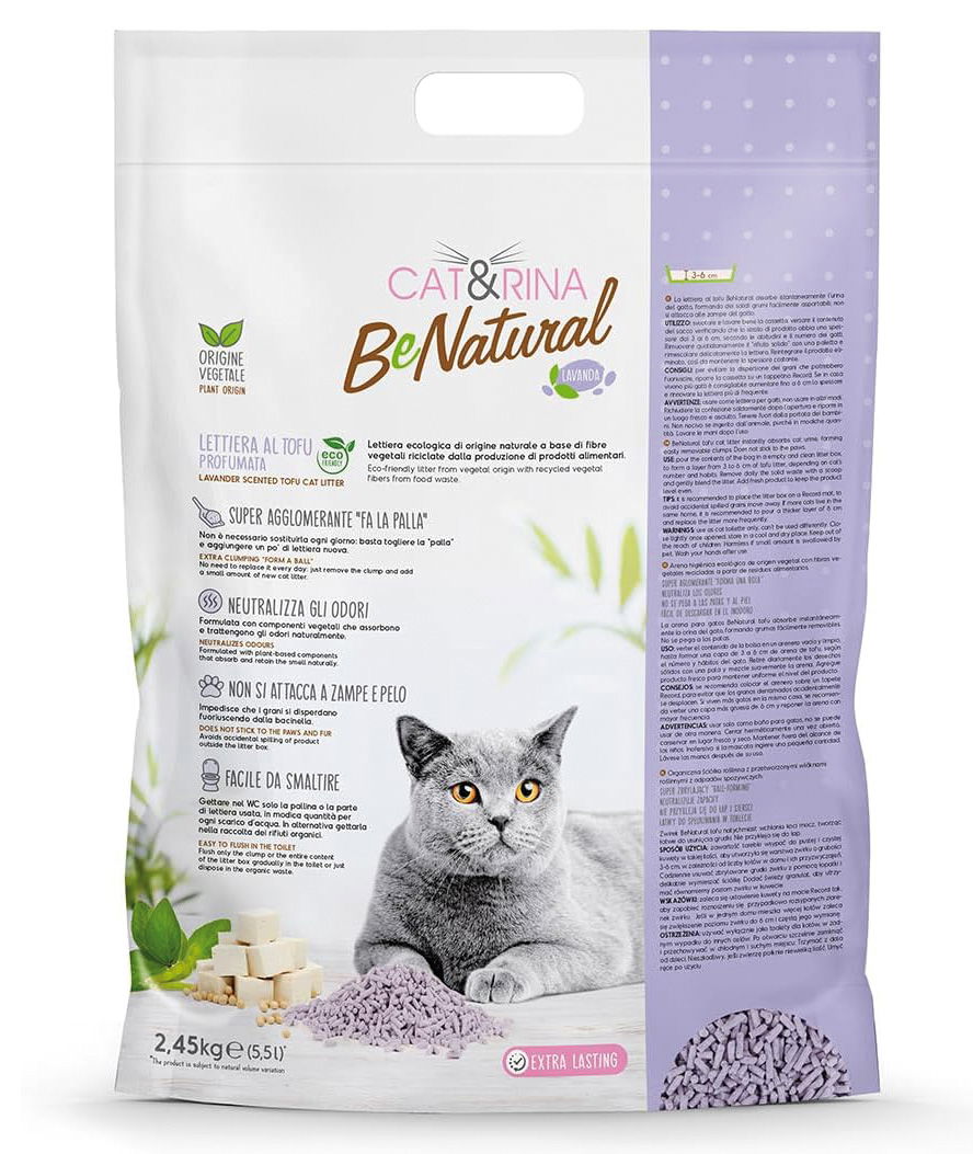 SET 6 PZ Cat&Rina Benatural lettiera per gatti al tofu Lavanda 5,5 litri
 - foto 4