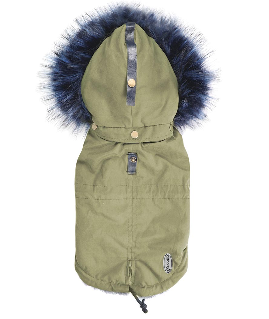 Cappottino Anorak con interno in eco-pelliccia e cappuccio removibile per cani