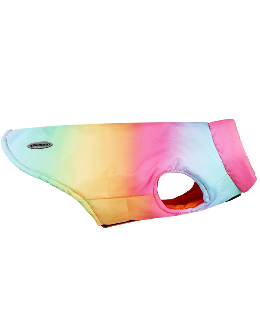 Cappotto in tessuto impermeabile con chiusura a strappo modello Rainbow per cani