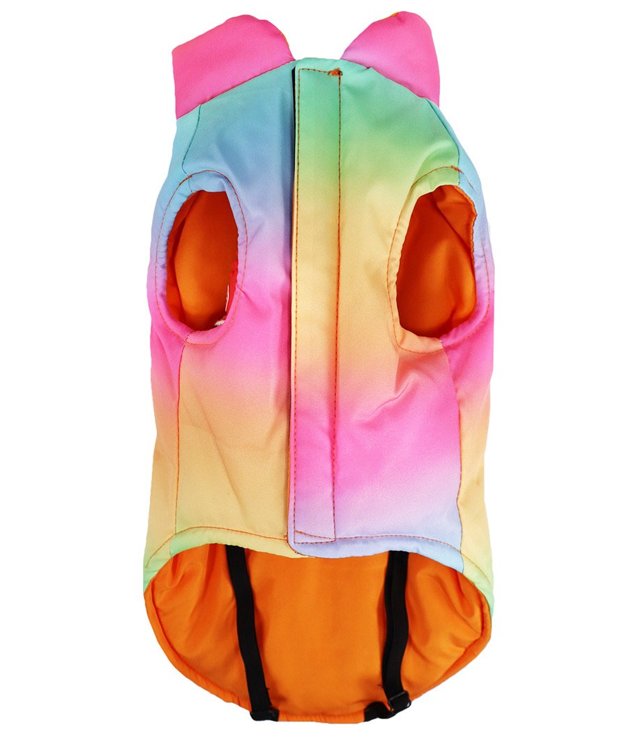 Cappotto in tessuto impermeabile con chiusura a strappo modello Rainbow per cani - foto 2