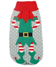 Maglioncino modello Elfo di Natale a collo alto per cani