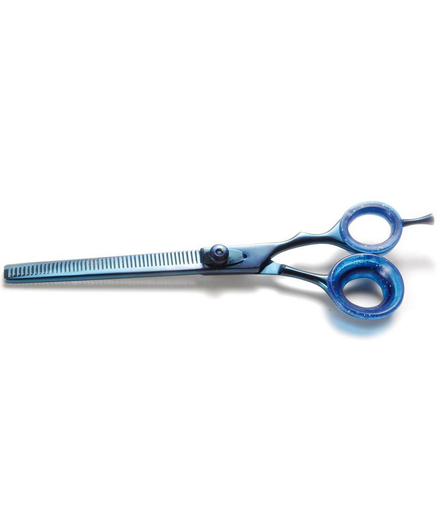 Forbici dentate Blue Line in acciaio inox giapponese da 19 cm 46 denti per la toelettatura di cani e gatti