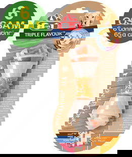 6 Ossa Triple Flavour taglia M con triplo gusto pollo, manzo e maiale - OFFERTA RISPARMIO 6 confezioni da 1 osso cad