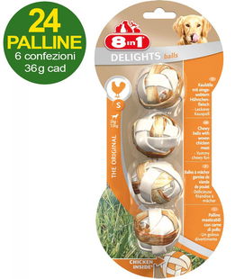 24 Palle Delights con carne di manzo per cani 6 confezioni da 36g cad