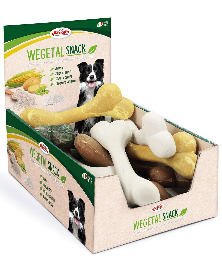 Snack Wegetal a base di farine vegetali ricchi di fibre favoriscono la digestione per cani 