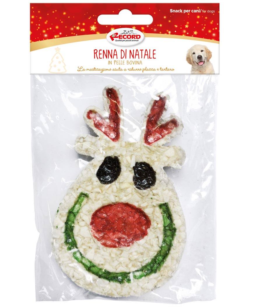 Snack per cani Renna di Natale in pelle bovina da masticare