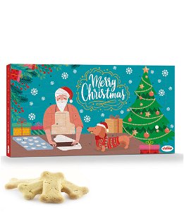 Calendario dell'avvento natalizio con biscotti artigianali per cani