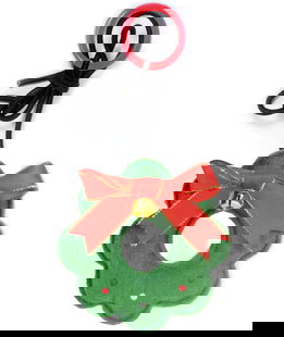 Gioco di Natale ghirlanda in feltro con sonaglio per gatti