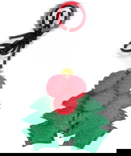 Gioco di Natale modello agrifoglio in feltro con sonaglio per gatti