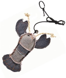 Gioco in tela con catnip elastico e anello per gatti modello aragosta 12 cm