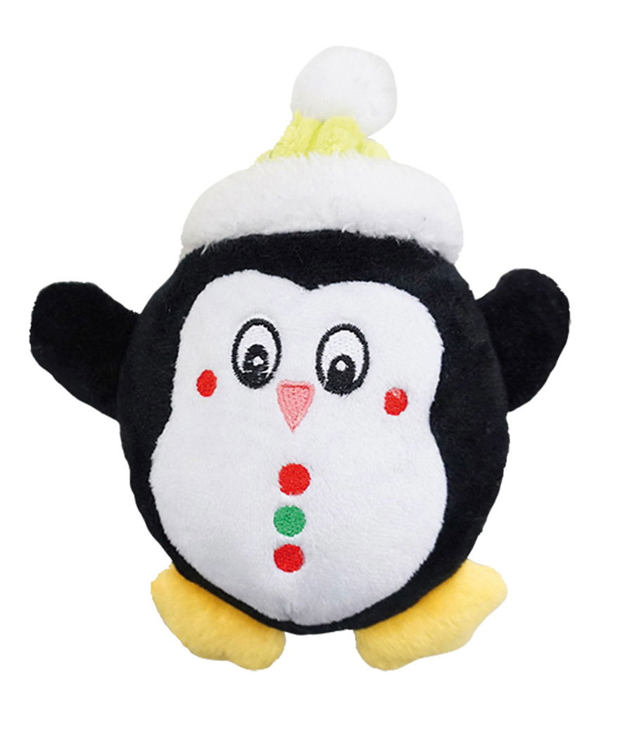 Peluche di Natale modello pinguino con squeaker sonoro per cani 