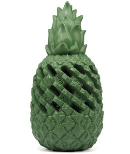 Gioco in gomma naturale biodegradabile Ananas Power con foro per snack per cani