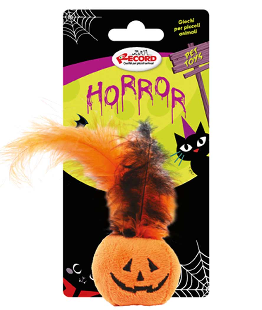 Gioco per gatto linea Horror zucca con piuma Halloween - foto 1