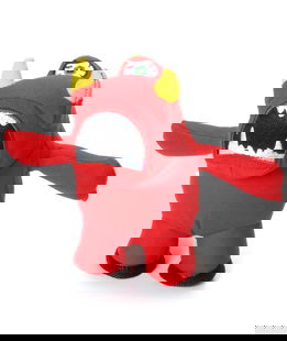 Gioco in peluces e coda in corda effetto sonoro Dino Monster Gang per cani  