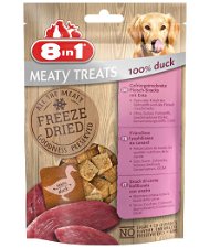 Meaty Treats Snack liofilizzati petto di anatra 8 confezioni da 50g ciascuna per cani