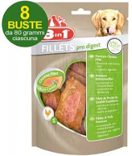 Filetti Pro Digest con radice di cicoria per cani 8 buste da 80g cad