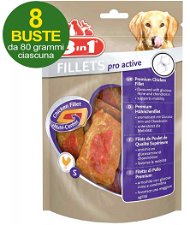 Filetti Pro Active con glucosamina e condroitina per cani 8 buste da 80g cad