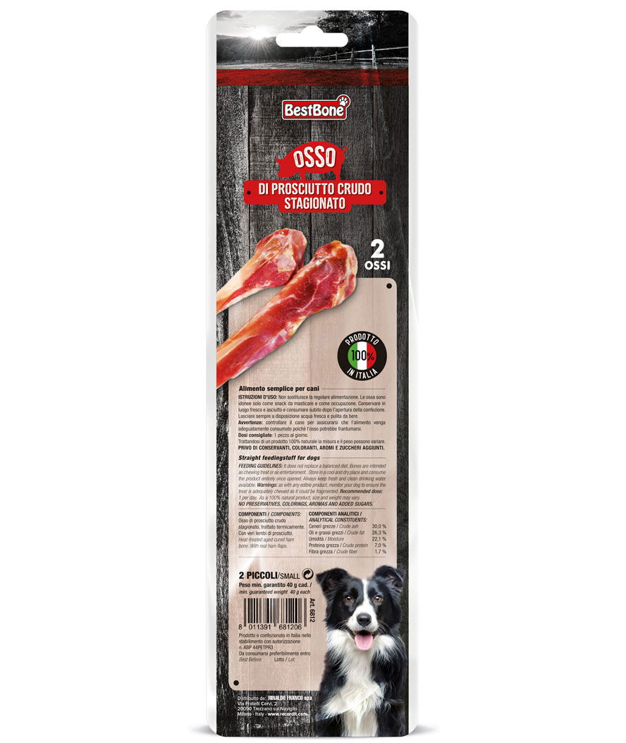 Ossa di prosciutto crudo stagionato piccolo per cani