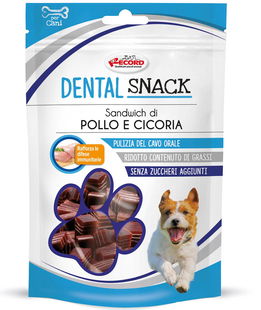 Sandwich di pollo e cicoria snack dentali per cani