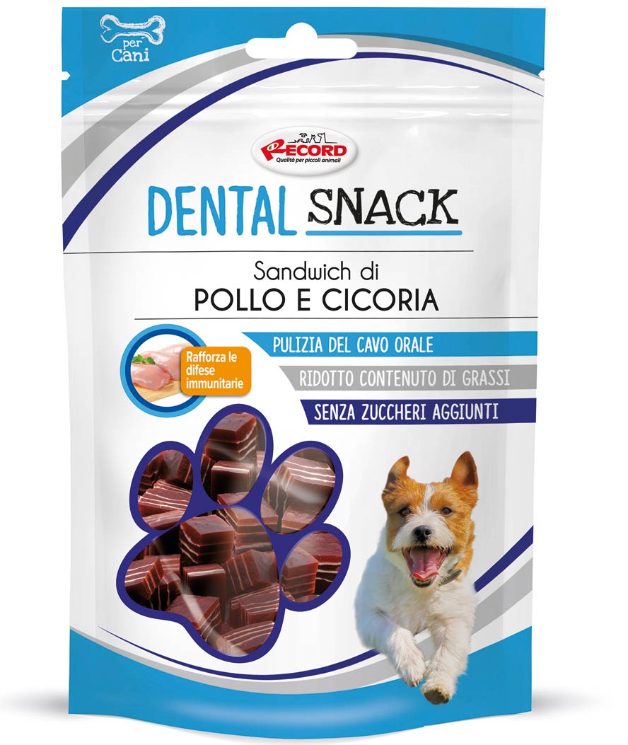 Sandwich di pollo e cicoria snack dentali rafforza le difese immunitarie per cani