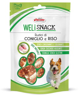 Rustici di coniglio e riso snack per cani