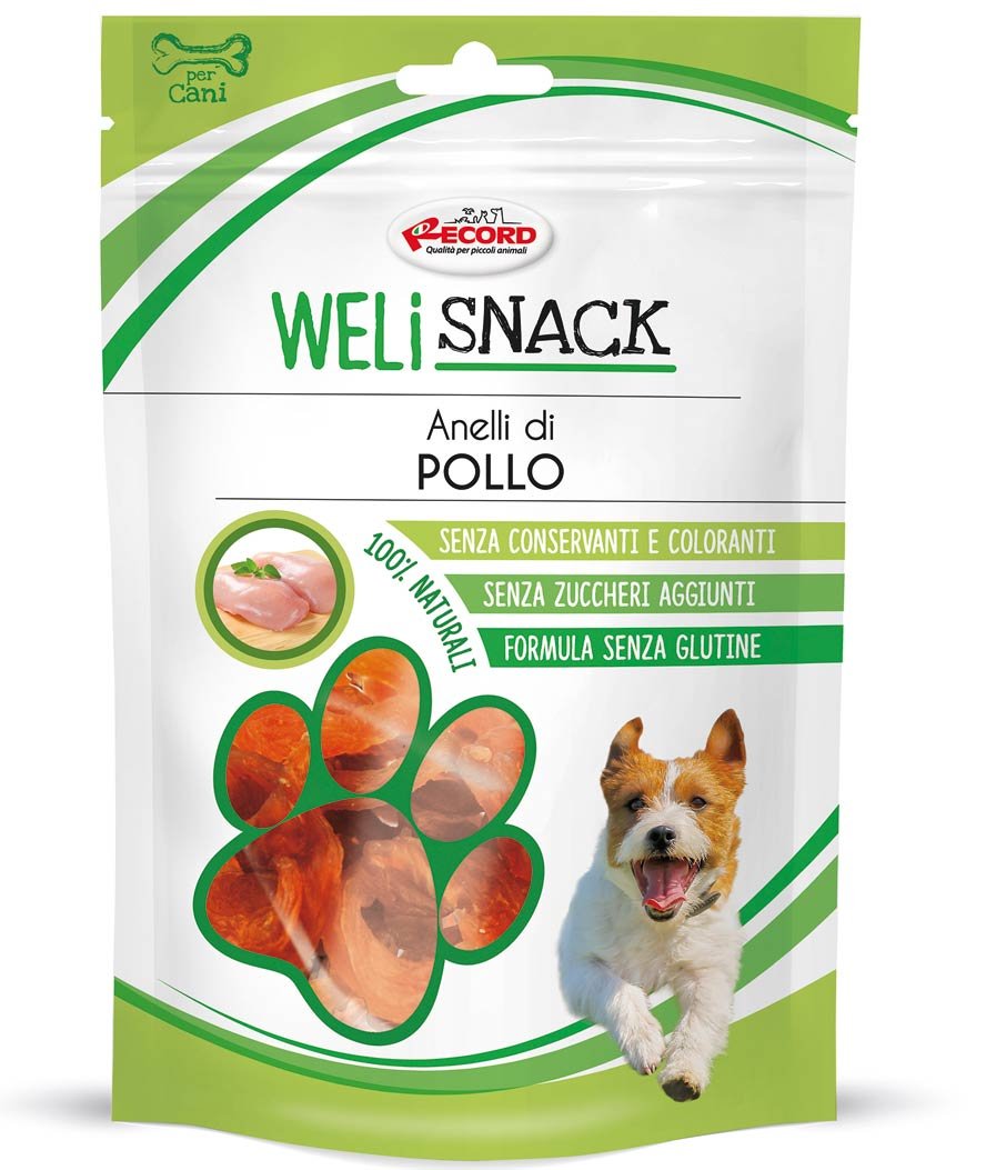 Anelli di pollo Weli Snack ad elevato apporto proteico per cani