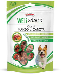 Cips di manzo e carota snack per cani