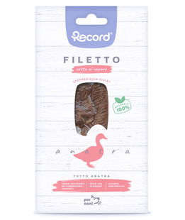 Filetto cotto al vapore tutto anatra snack monoproteico premium per cani 25 g