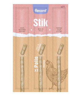 Stik per gatti ricco di pollo con taurina senza glutine e senza coloranti facile da porzionare 3x6 g