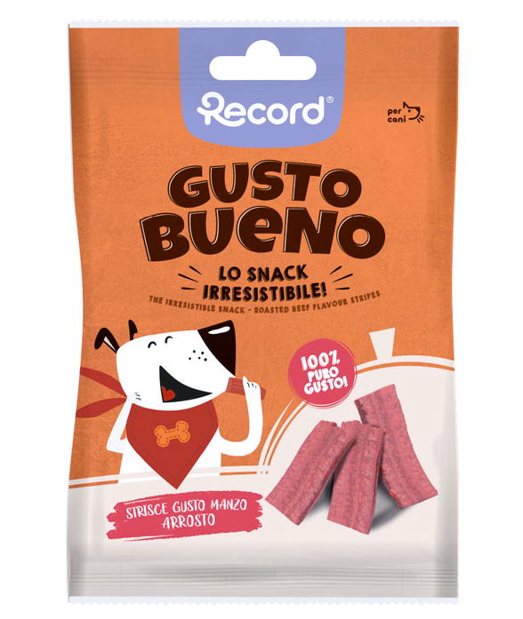 Gusto Bueno Strisce al gusto manzo arrosto per cani 24 confezioni x 50 g cad.