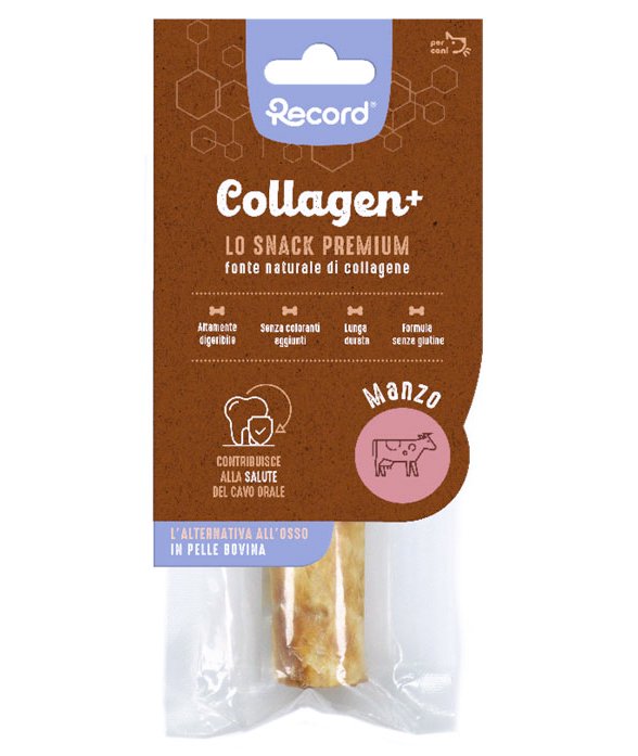 Collagen+ 1 tronchetto manzo per cani 12 confezioni x 50 g cad. - M/L