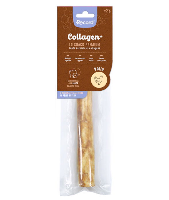 Collagen+ 1 tronchetto pollo per cani 12 confezioni x 50 g cad. - M/L