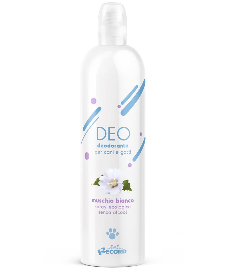 Deodorante al muschio bianco spray ecologico senza alcool per cani e gatti 250 ml