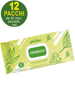 Salviette umidificate igienizzanti citronella per cani e gatti