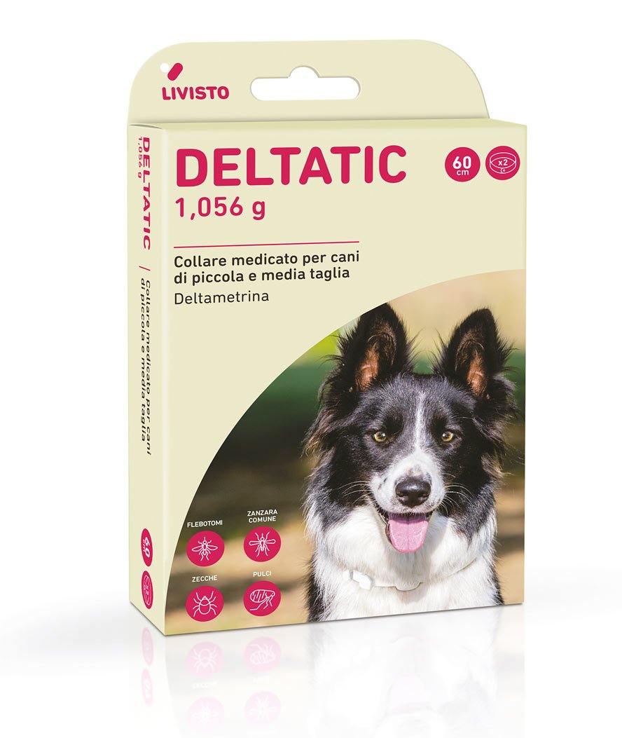 Deltatic 2 Collari contro pulci, zecche, flebotomi e zanzare per cani piccoli e medi