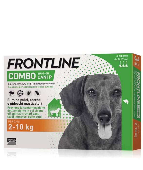 Frontline combo per cani di taglia piccola 2/10 kg confezione da 3 pipette