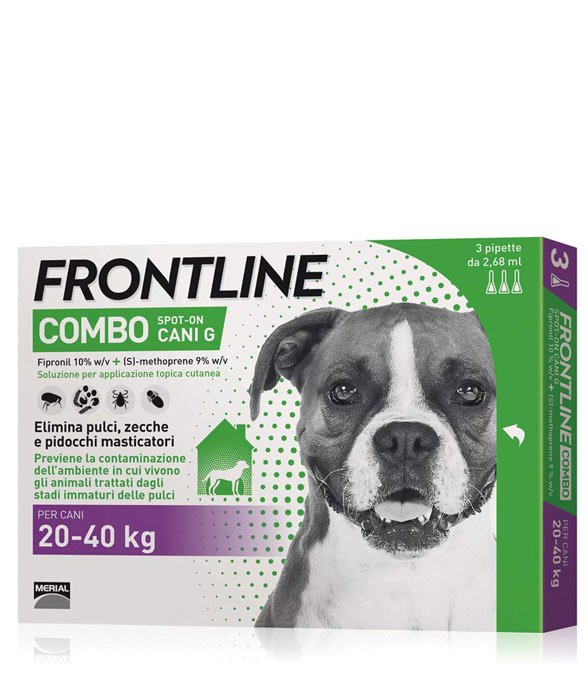 Frontline combo per cani da 20 a 40 kg confezione da 3 pipette