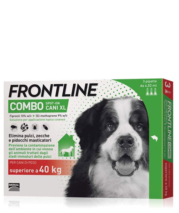 Frontline combo per cani da 40 a 60 kg confezione da 3 pipette