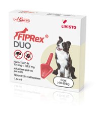 Fiprex Duo 1 pipetta Spot-on contro pulci, zecche, pidocchi e acari per cani medi 10-20Kg