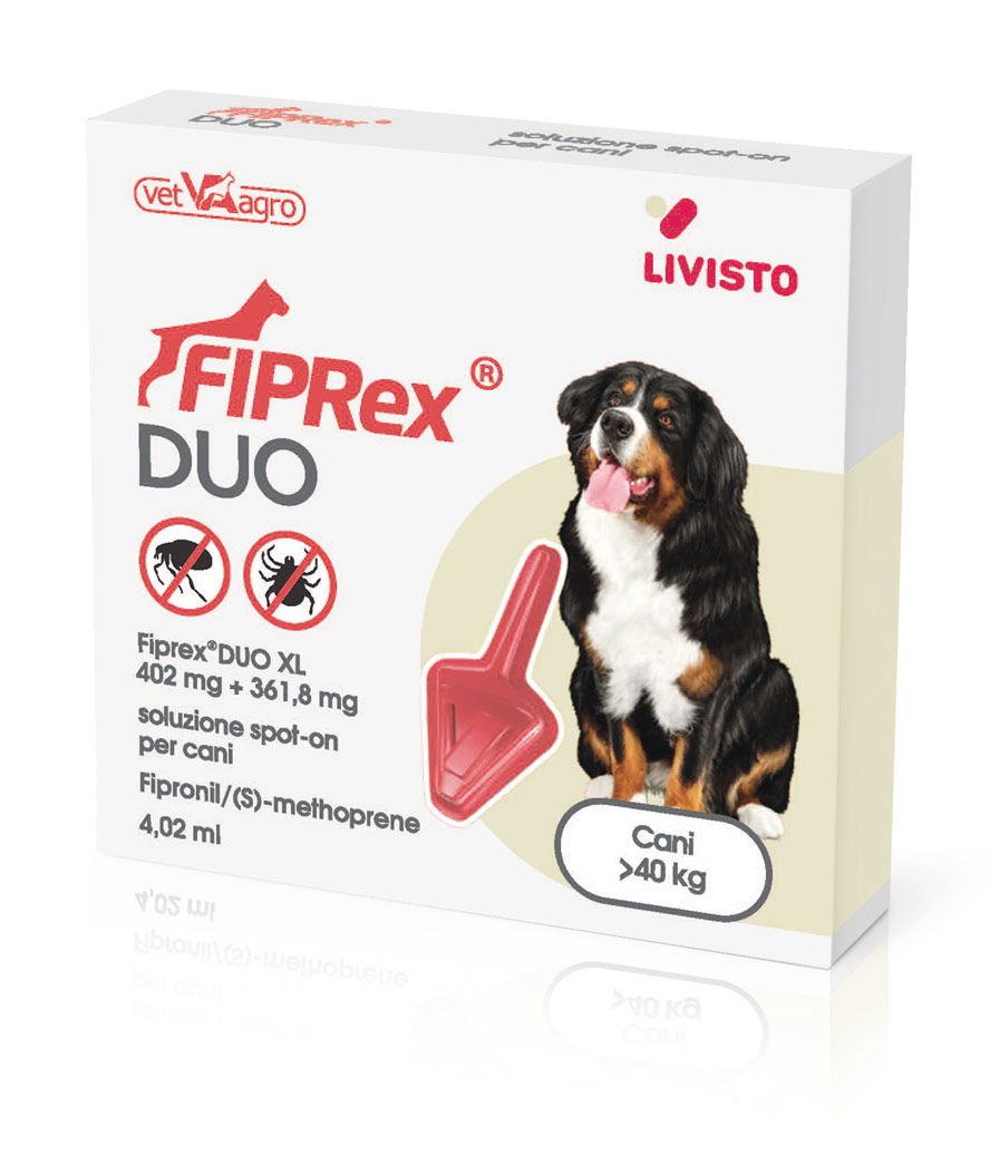 Fiprex Duo Spot-on contro pulci, zecche, pidocchi e acari 1 pipetta per cani da 40kg - foto 1