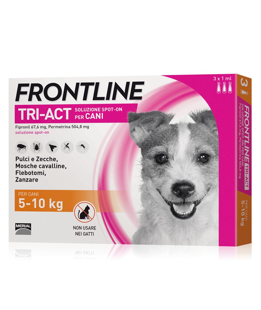 Frontline Tri-act Spot On per cani da 5 a 10 kg confezione da 3 pipette