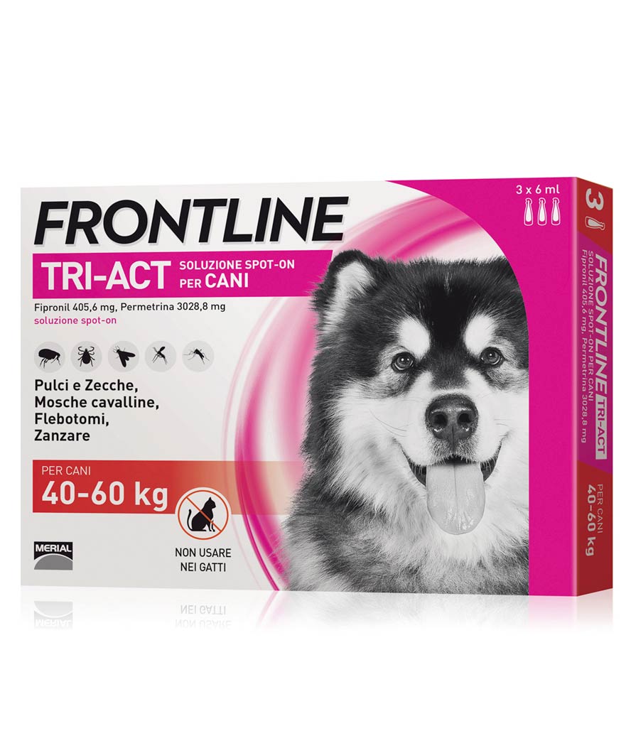 Frontline Tri-act Spot On per cani da 40 a 60 kg confezione da 3 pipette