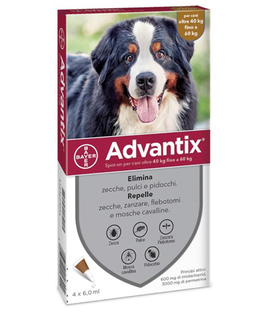 Advantix antiparassitario per cani da 40 a 60 kg confezione 4 pipette